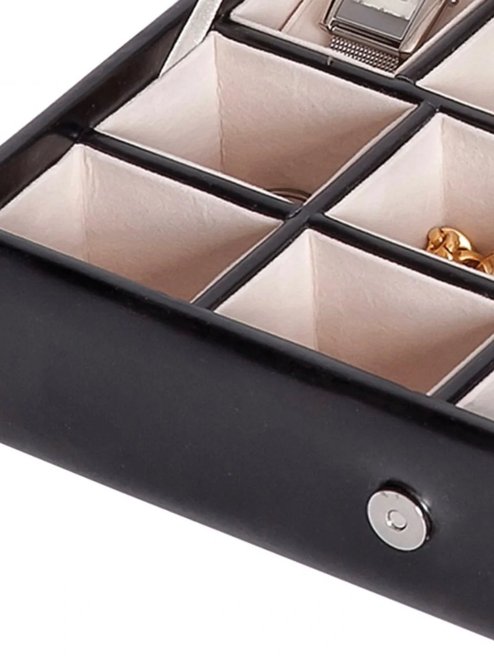 Mele & Co Men's Black Faux Leather Jewelry and Watch Organizer Travel Home Case